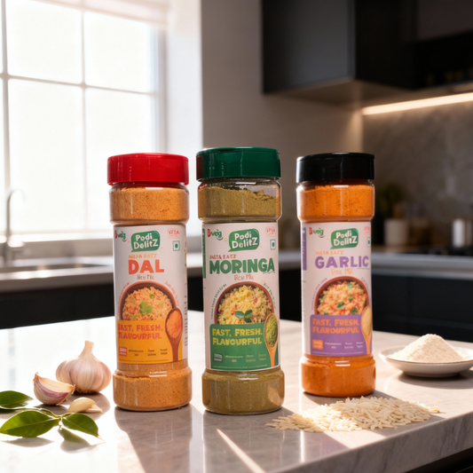 Insta Eatz Combo Pack – Dal, Moringa & Garlic (3 x 200g)