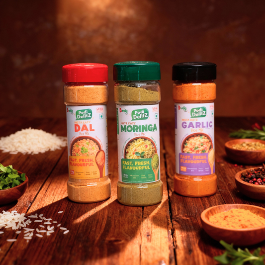 Insta Eatz Combo Pack – Dal, Moringa & Garlic (3 x 200g)